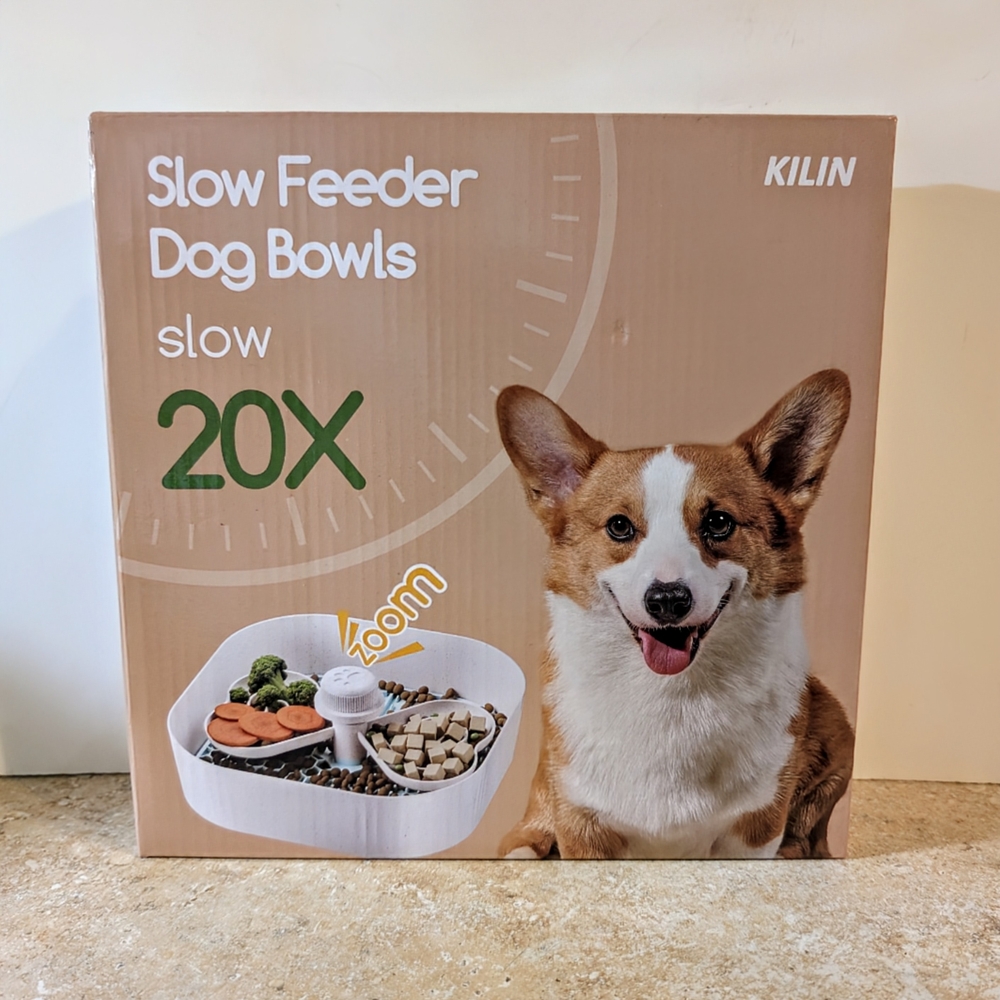 Kilin Slow Feeder Dog Bowl - White
